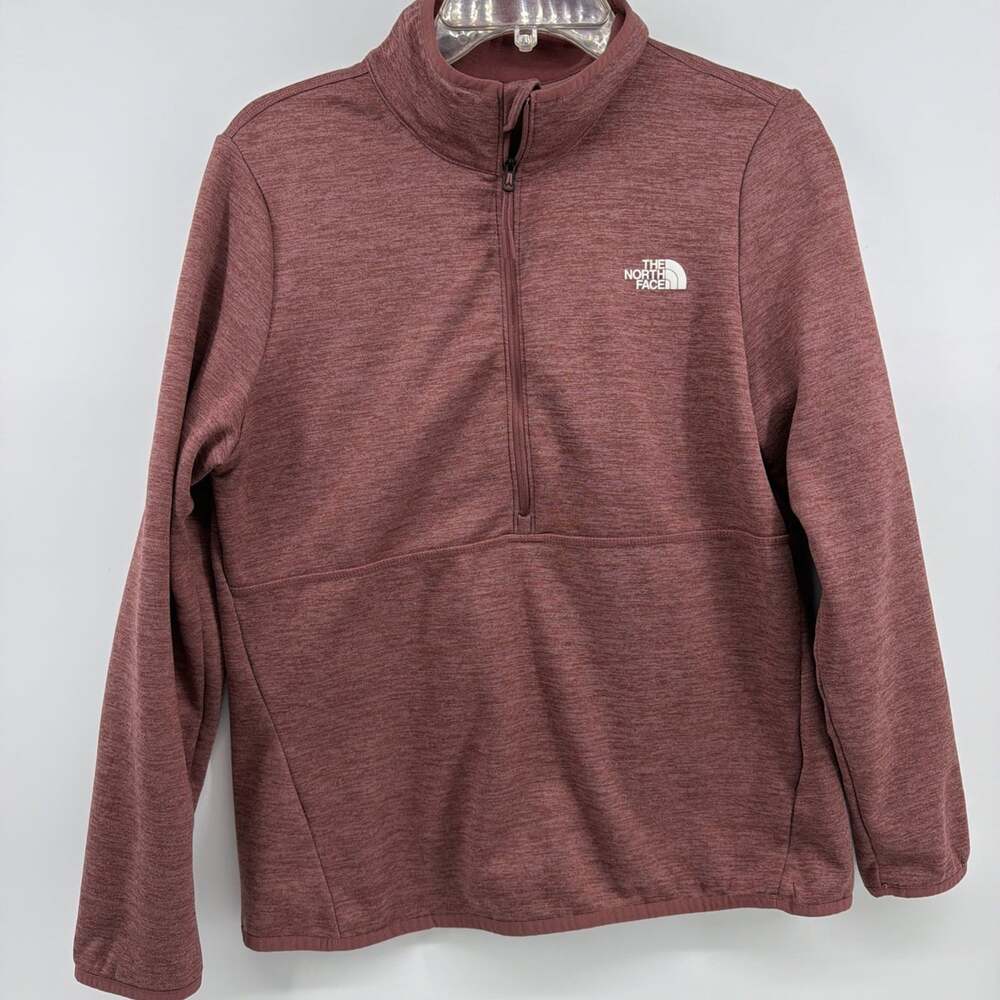 The North Face Women's Maroon Fleece Quarter Zip Pullover Sweater Size L Outdoor